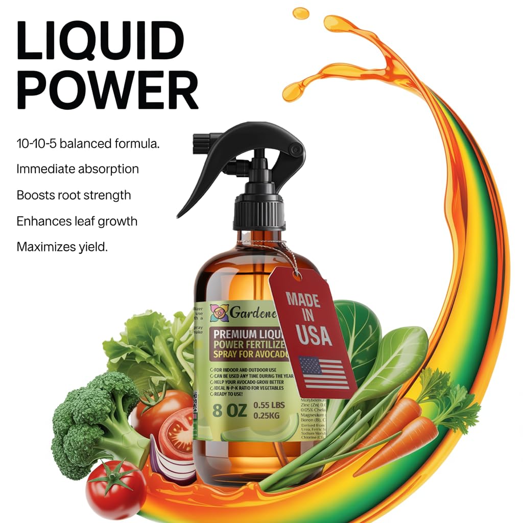 Liquid Power Melon Fertilizer Spray – Ready-to-Use Liquid Plant Food Mist for Melon – Premixed, Easy Application – Fast-Acting Formula for Growth, Roots & Yield – Indoor & Outdoor Use – 8 oz