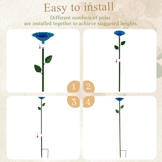 2 Pack Bee Watering Station,Bee Bath for Garden Metal Bee Water Feeder with Flower Design, Colorful Butterfly Bee Bath Bowl for Outdoor Garden Yard Decor (Blue,Yellow)