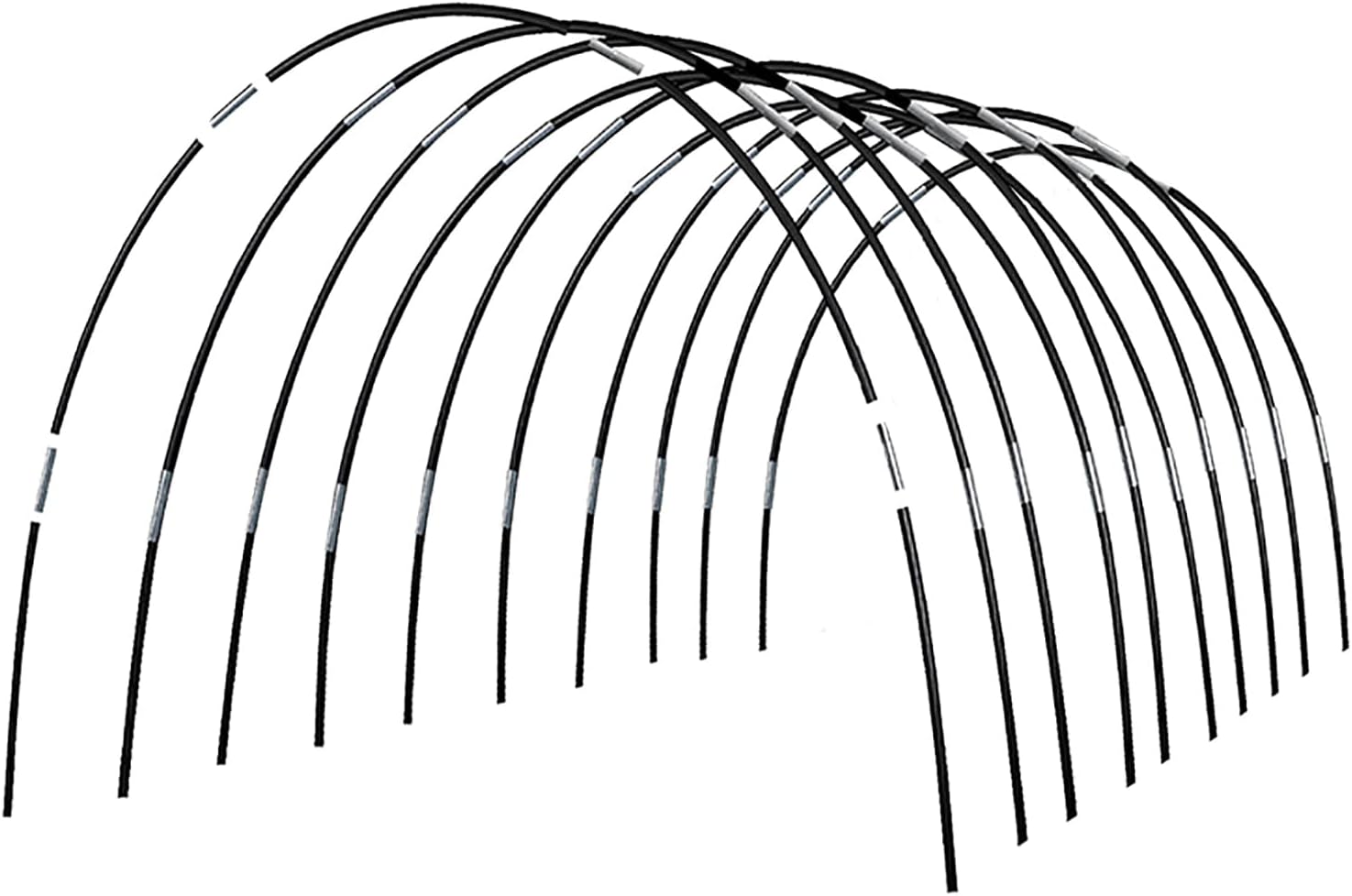 Greenhouse Hoops Grow Tunnel, 10 Sets of 7FT Garden Hoops for Raised Beds, Rust-Proof Fiberglass Frame for Garden Netting, Greenhouse Kit, Plant Shade Cloth, Plant Row Cover, 50 pcs
