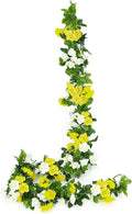 JUSTOYOU 2 Pack (15.8FT) Fake Rose Garland, Artificial Rose Vines Flowers Hanging Silk Rose Vine Wedding Home Backdrop Party Arch Arrangement Decoration