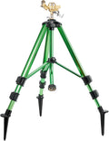 Impact Sprinklers on Tripod Base,Heavy Duty Lawn Sprinkler for Yard with 360 Degree Large Area Coverage Irrigation,Brass Sprinklers with Adjustable Head Nozzle,3/4Inch Connector Extension Legs