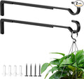 15 Inch 2 Black Pack Heavy Duty Outdoor Plant Hangers for Hanging Baskets, Iron Hanging Plant Brackets for Hanging Plants Outside, Metal Plant Hooks Plant Wall Hooks for Hanging Lantern, Bird Feeder