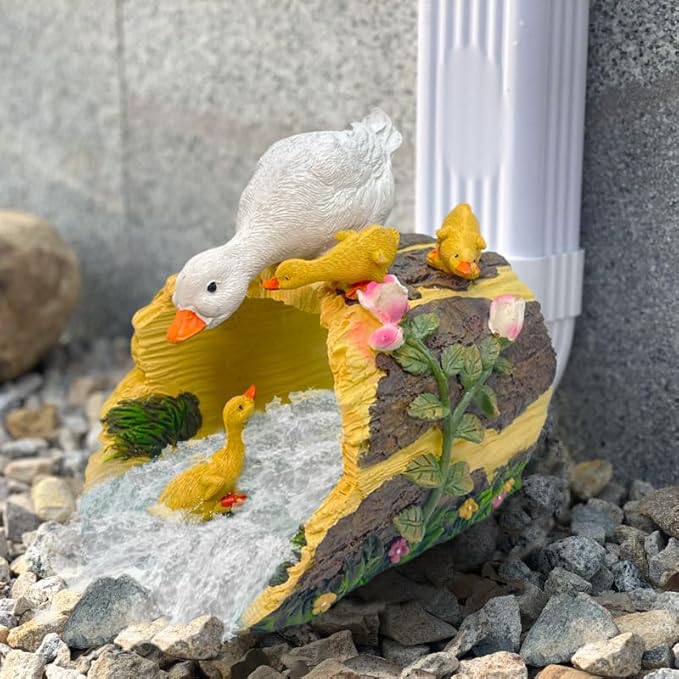 Ducks Gutter Downspout Extension Statues, Garden Decoration, Resin Animal Statue, 3"x4" Downspout Splash Block, Outdoor Decor