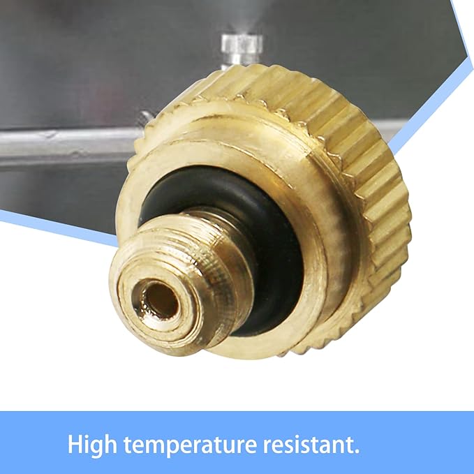 Aopin G 3/16 Brass Misting Nozzles 0.2mm / 0.008" Orifice Atomizing Mister Sprayer Nozzle Suitable For Outdoor Cooling,Garden Irrigation,Fountain, Crop Nutrient Injection, Greenhouse 8 Pcs