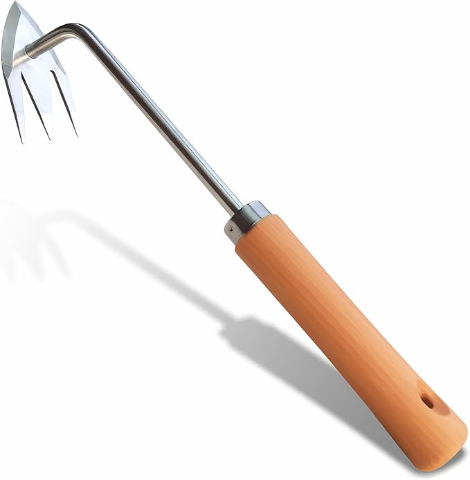SHANFEEK Weed Puller with M-Shape Claw Weeding Artifact Uprooting Weeding Tool Dandelion Puller Tool Gardening Hand Tools Weed Remover Tool for Yard with Hard Solid Wood Handle(M-Type)