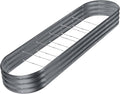 Land Guard 8×2×1ft Galvanized Raised Garden Bed Kit, 108 Gallon Capacity Raised Garden Boxes Outdoor, Oval Metal Raised Garden Beds for Vegetables, Modern Grey(with 10 Connecting rods)