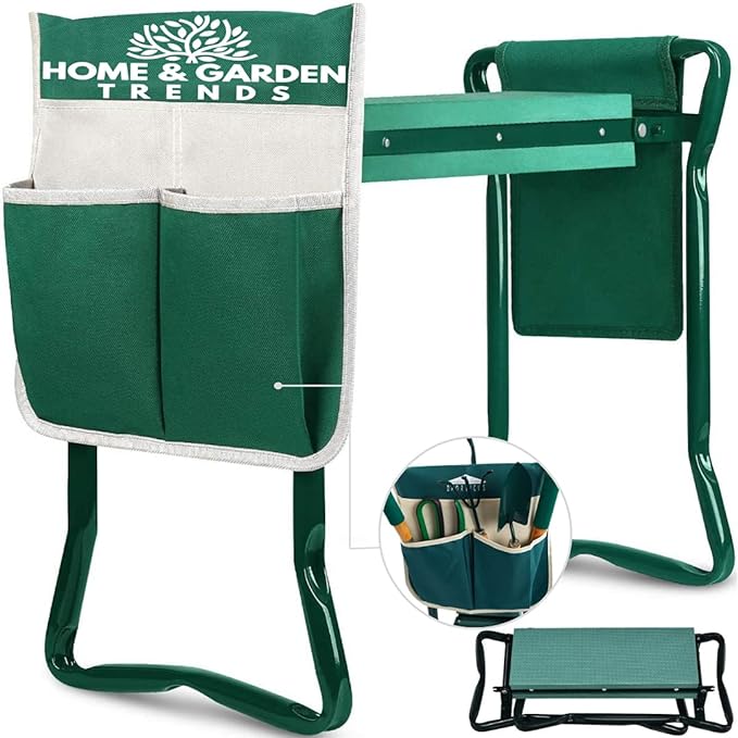 Garden Kneeler and Seat, Foldable Garden Stool Heavy Duty Gardening Bench for Kneeling and Sitting to Prevent Knee & Back Pain, Gardening Gifts for Women, Grandparents, Seniors, Mom & Dad