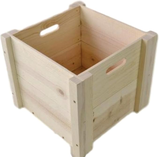 Natural Pine Wooden Plant Box 14 x 14 x 12 Inches Outside Dimensions