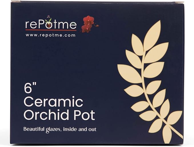 rePotme 6 inch Pinwheel Fluted Ceramic Plant Pot (Cream Over Cotton Candy) - Includes Free 6 inch Slotted Pot Liner - Great for Orchids, Succulents, and All Indoor Plants