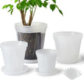 Large Clear pots for Plants,8 Sets 5/6/7/8 inch Thick Plastic Nursery pots for Plants with Drainage Holes for Monstera Plant Live,Succulents etc - Indoor and Outdoor use