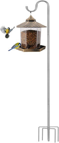 Shepherds Hook for Outdoor, 78 Inch Tall & 5/8 Inch Diameter Stainless Steel Heavy Duty Poles to Hang Outdoor Lights with 5 Prongs Base, Suitable for Bird Feeders or Wedding Decors(1pack)