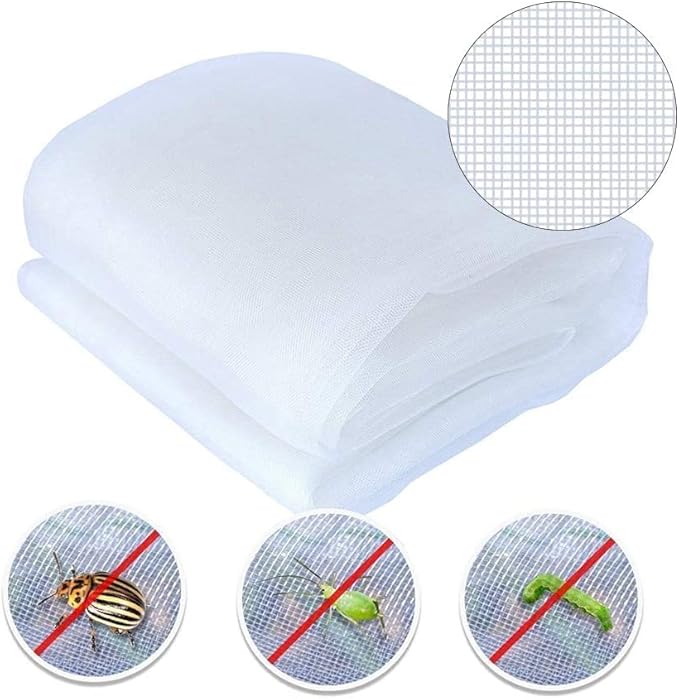 Agfabric Garden Netting 8.2'x9.8' Insect Pest Barrier Netting for Garden Protection,Plant Cover Row Cover Mesh Netting for Vegetables Fruit Trees and Plants,White