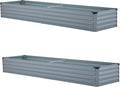 8x2x1ft(2 Pack) Galvanized Raised Garden Bed,Outdoor Planter Box Metal Patio Kit Planting Bed for Vegetables Flowers Herb,Grey