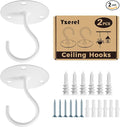 Ceiling Hooks for Hanging Plants - Metal Plant Bracket Iron Wall Mount Lanterns Hangers for Hanging Bird Feeders, Lanterns, Wind Chimes, Planters, Outdoor Decoration Hooks (White)