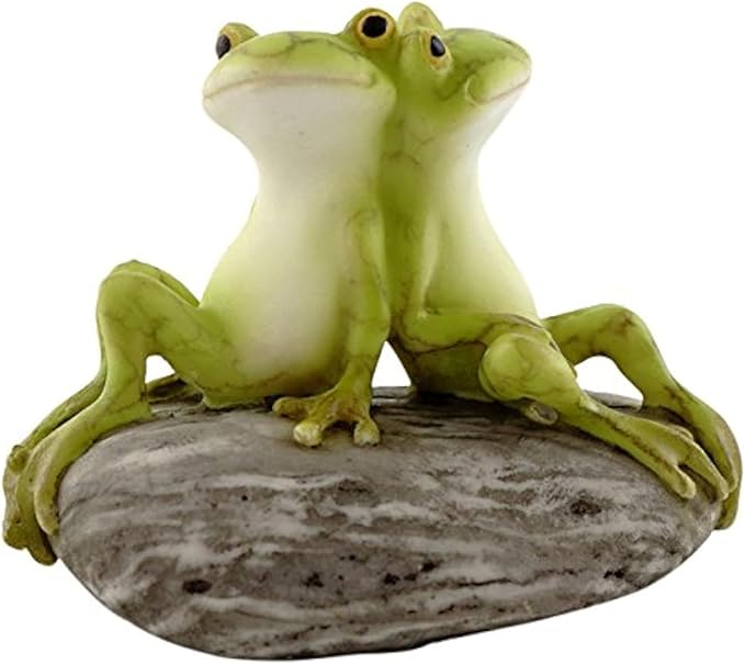 Top Collection Miniature Fairy Garden and Terrarium Statue, Frog Friends on Stone