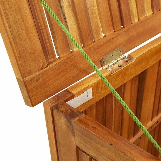vidaXL Outdoor Storage Box - Wooden Deck Cabinet for Patio/Garden with Water-Resistant Lining, Farmhouse Style