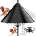 Metal Squirrel Baffle - Heavy Duty Squirrel Baffle for Bird Feeder Pole - Chew Proof Squirres Guard with Spring for Better Defense, Outside Pole Mount for Bird Feeder, 19 Inch