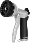 RESTMO Garden Hose Nozzle, Heavy Duty Metal Water Nozzle with 7 Adjustable Spray Patterns, High Pressure Hand Sprayer with Flow Control, for Watering Plants & Lawns, Washing Cars & Pets, Black