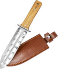 Hori Hori Trowel Knife Japanese Weeding Knife Garden Knife Tool with Sheath for Landscaping Digging, Dividing Plants, Planting Bulbs, Digging Out Weeds, Removing Rocks, Cutting Through Roots