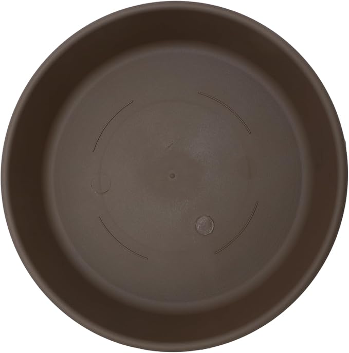 The HC Companies 6 Inch Round Plastic Classic Plant Saucer - Indoor Outdoor Plant Trays for Pots - 6.75"x6.75"x1.13" Chocolate