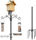 ERYTLLY Bird House Pole Mount Kit 80 Inch 2 Pair Hooks Multi Feeders Bird Bath Feeder Tray - Heavy Duty Adjustable Bluebird Feeder Support Rod Stand Set for Outside, Yard, Garden