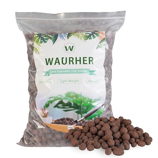 Leca Expanded Clay Pebbles 10LBS Grow Media for Indoor Plants Hydroponic Growing Gardening System Supplies …