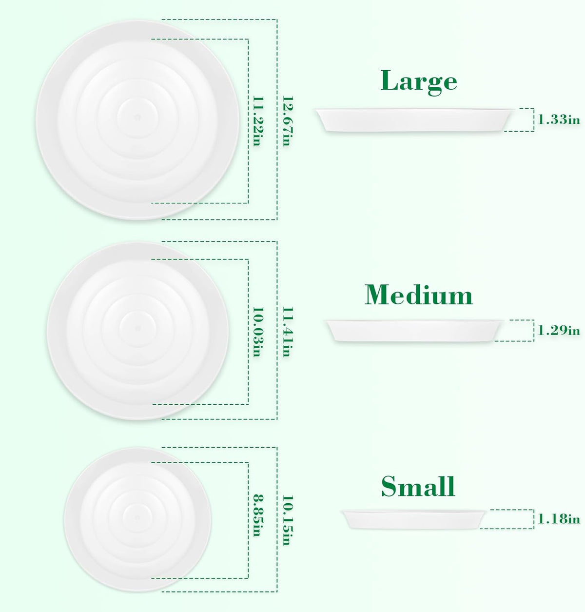 U0U 3 Size Round Stepping Stone Mold,10" 11.4" 12.6" Cement Molds for Concrete,White Plastic Concrete Molds for Casting Garden Pathmate Pavement Precast and Forms Walkway