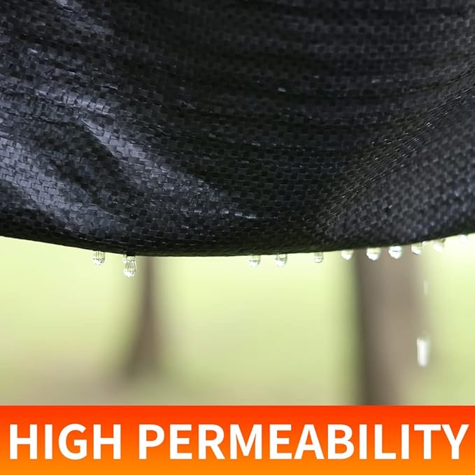 2.4oz-12FTx200FT Weed Barrier Landscape Fabric - Durable Weed Block Gardening Ground Cover Mat, Woven Geotextile Fabric for Underlayment, Commercial Driveway Stabilization, Weed Control Cloth