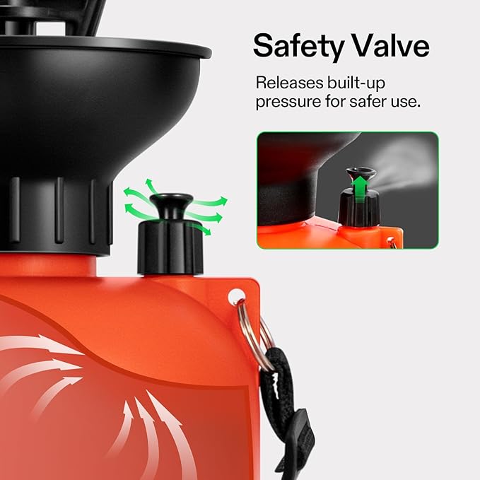 VIVOSUN 1.85-Gallon Pump Pressure Sprayer, Pressurized Lawn & Garden Water Spray Bottle with Adjustable Shoulder Strap, for Spraying Plants, Garden Watering and Household Cleaning