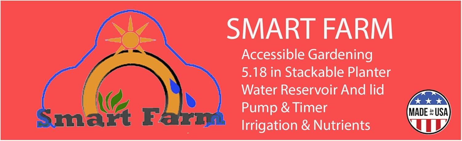 Mr. Stacky Smart Farm - Automatic Self Watering Garden - Grow Fresh Healthy Food Virtually Anywhere Year Round - Soil or Hydroponic Vertical Tower Gardening System (Standard Kit, Terracotta)