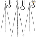 Hanging Basket Chain 23 Inch 3 Hanging Chain Plant Pot Replacement Hook Plant Hook for Flower Pots, Bird Feeders & Lanterns, 3 Pack (23” Black)