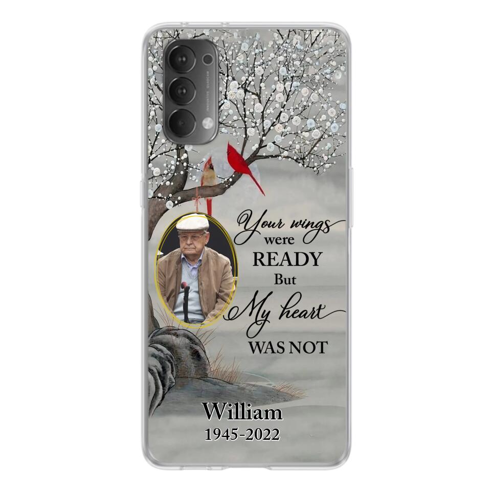 Custom Personalized Cardinal Memorial Phone Case for Xiaomi/ Oppo/ Huawei - Custom Photo - Your Wings Were Ready But My Heart Was Not