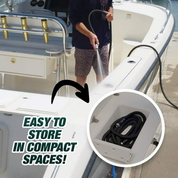 Pocket Hose Original Silver Bullet Water Hose by BulbHead - Expandable Garden Hose That Grows with Lead-Free Aluminum Connectors - Safe Drinking Water Hose (50 Feet)