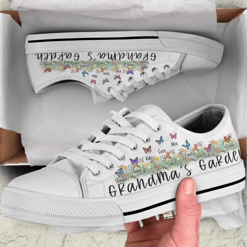 Personalized Grandma Sneakers - Up to 8 Butterflies - Gift Idea For Grandma - Grandma's Garden