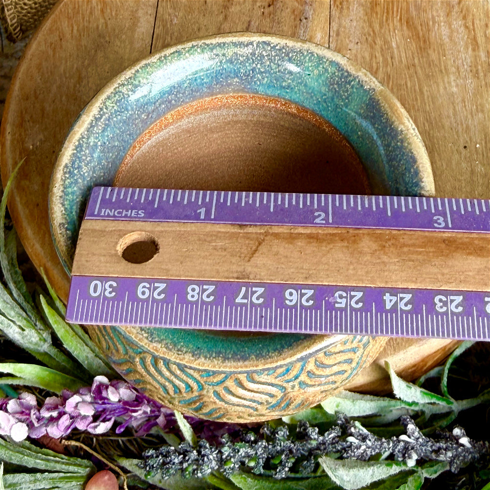 WS-0065 Artisan Made Pottery Plant Pot - Pot Rim Diameter: ~2.4" - Handcrafted