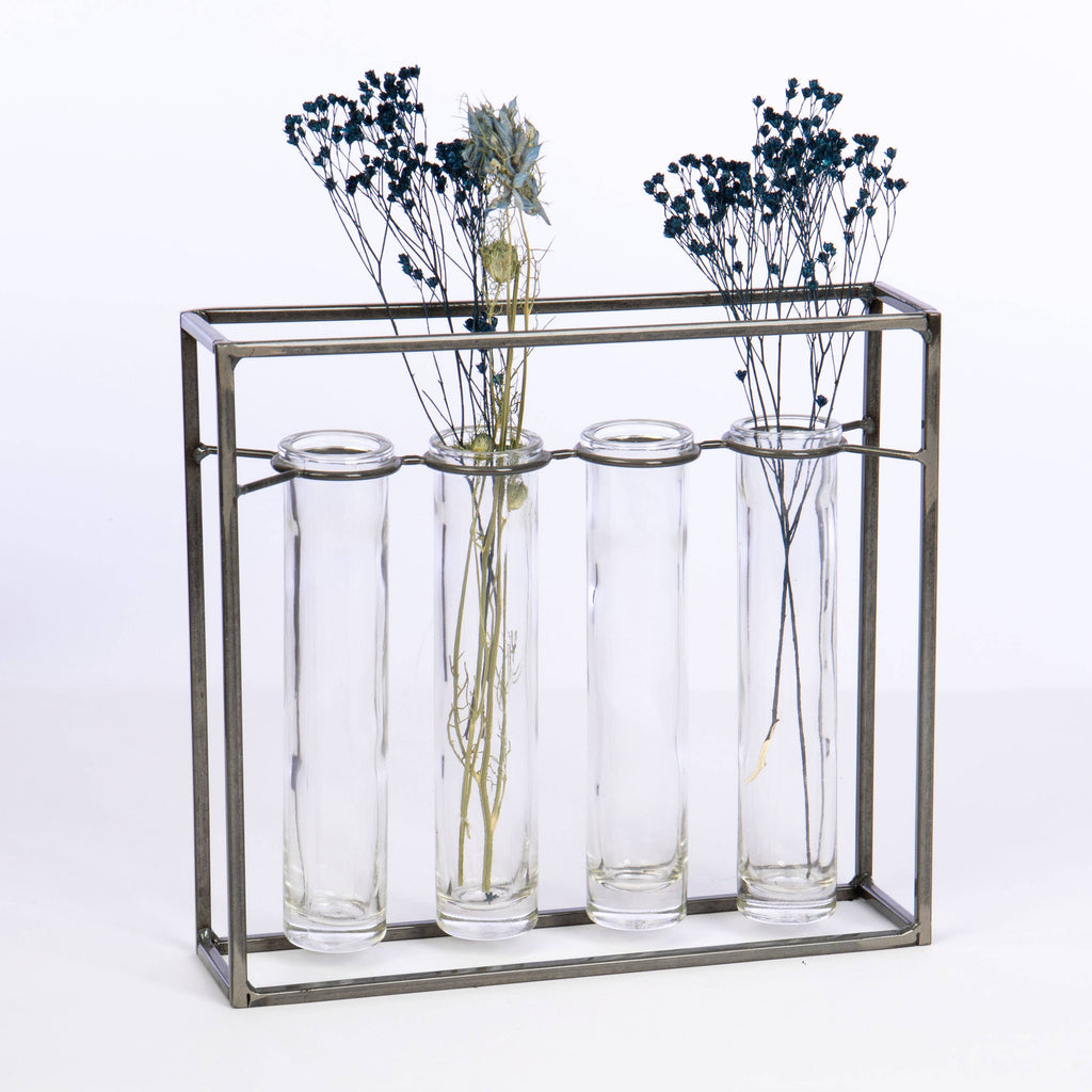 Glass and Metal Vase
