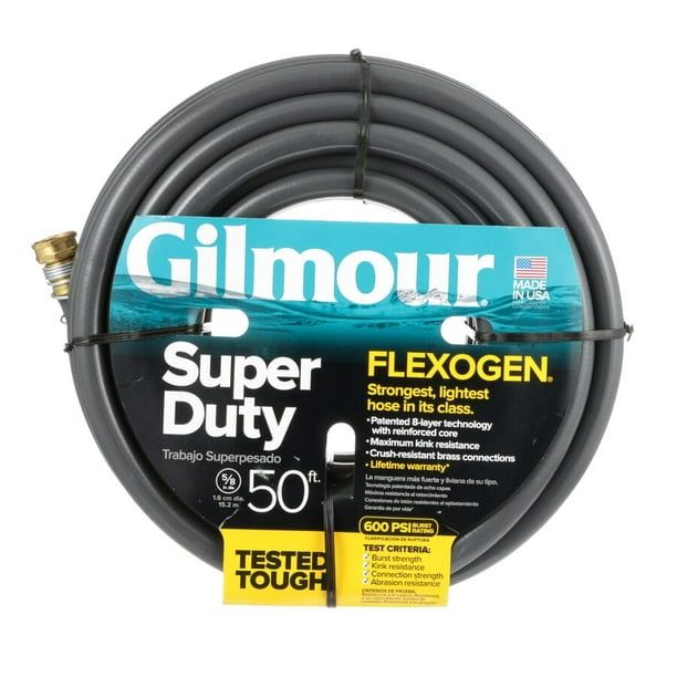Gilmour Flexogen Garden Hose, 5/8 in X 50 ft, Gray