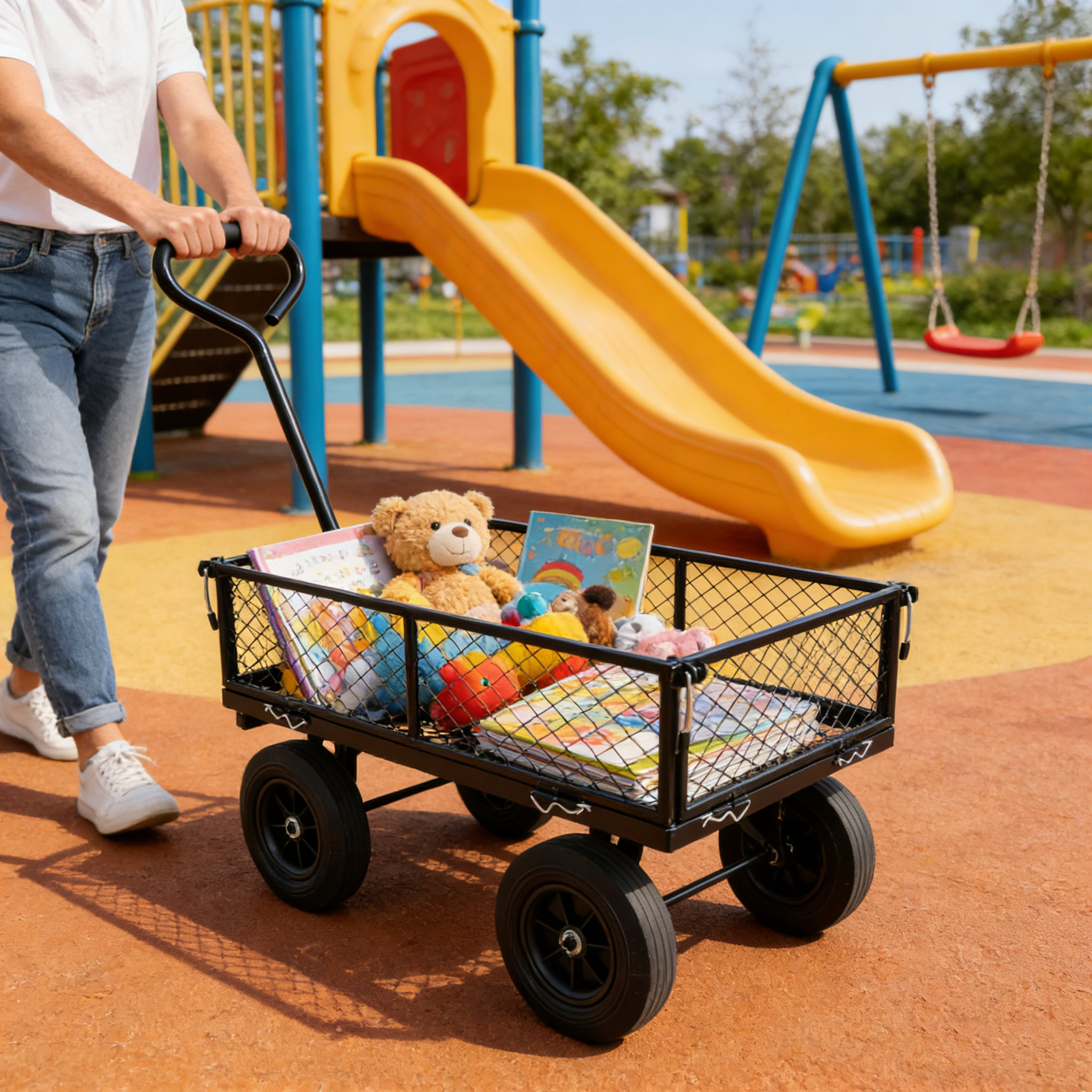 Solid Wheels Garden Cart Wagon