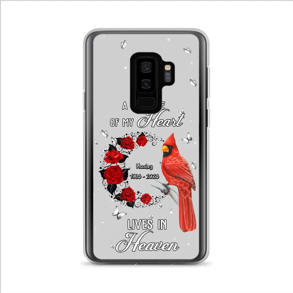 Personalized Memorial Cardinal Phone Case - Memorial Gift Idea For Family - A Big Piece Of My Heart Lives In Heaven - Case For iPhone/Samsung