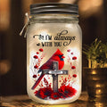 Personalized Memorial Mason Jar Light - Cardinal Memorial Remembrance Gift - I'm Always With You