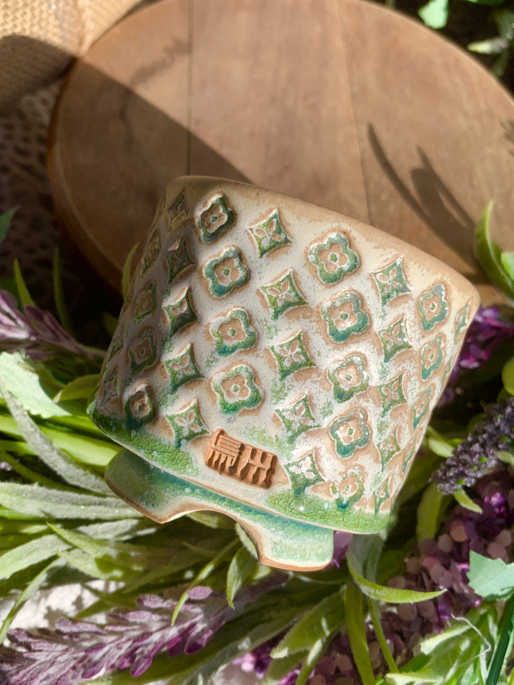 WS0018 Unique Handmade Pottery Planter Pot - Pot rim diameter: 2.3"