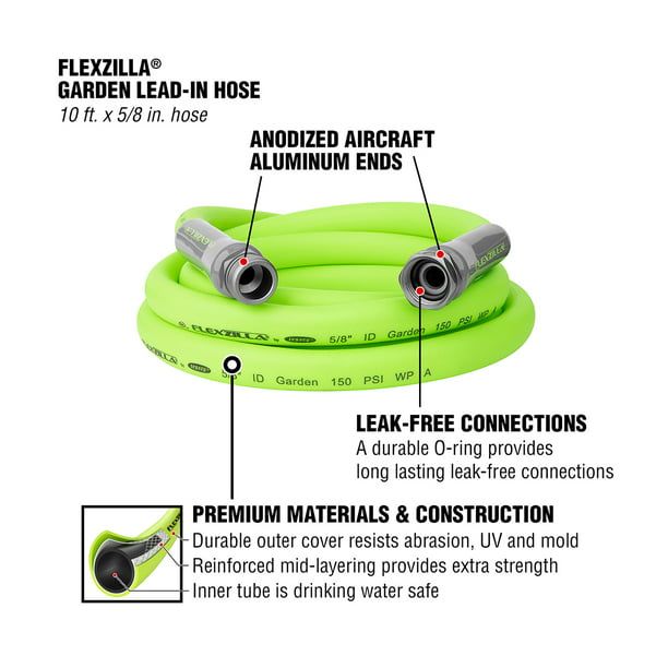 Flexzilla? Garden Lead-in Hose, 5/8" x 10'