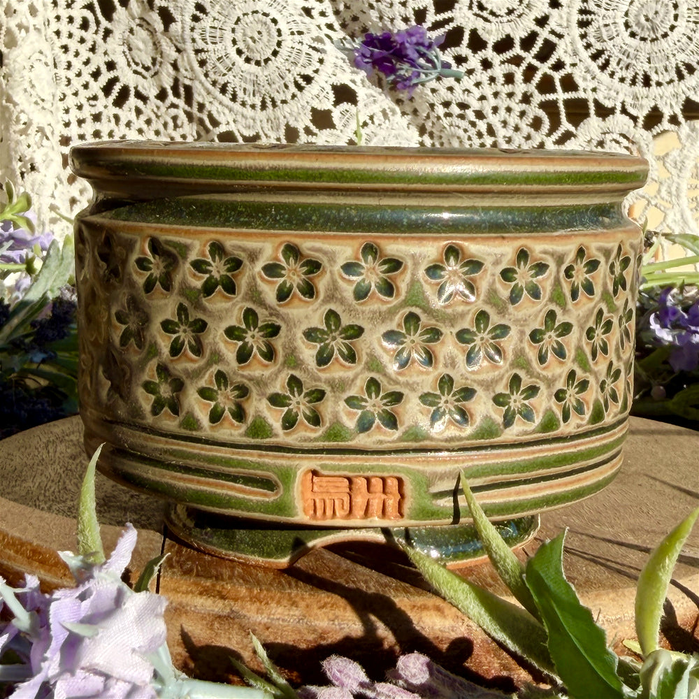 WS-0052 Rustic Handmade Clay Planter Pot - Pot rim diameter: 3"