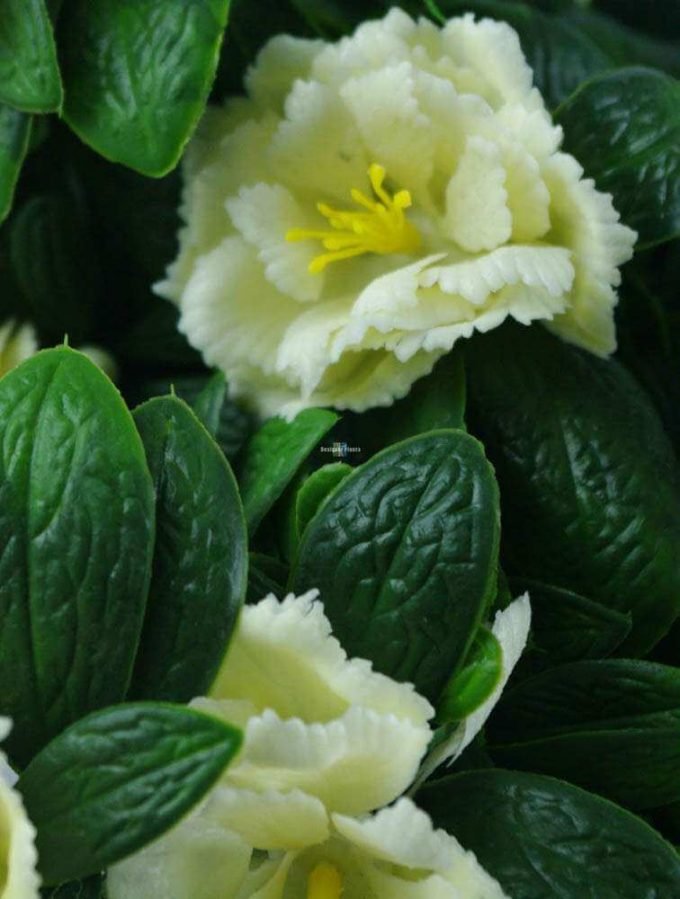 White Rose Bunch Artificial Hanging Plant 18in – UV Resistant