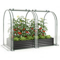 6 x 3 x 1 FT Galvanized Raised Garden Bed with Greenhouse Cover
