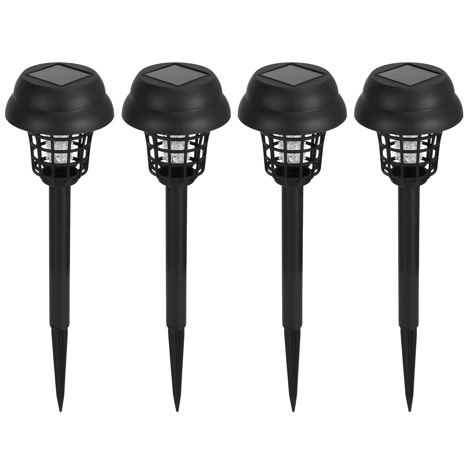 4 Pack Solar Powered Mosquito Zapper Outdoor Insect Killer Torch Waterproof Bug Zapper with UV Light White Light for Yard Garden Farm Patio