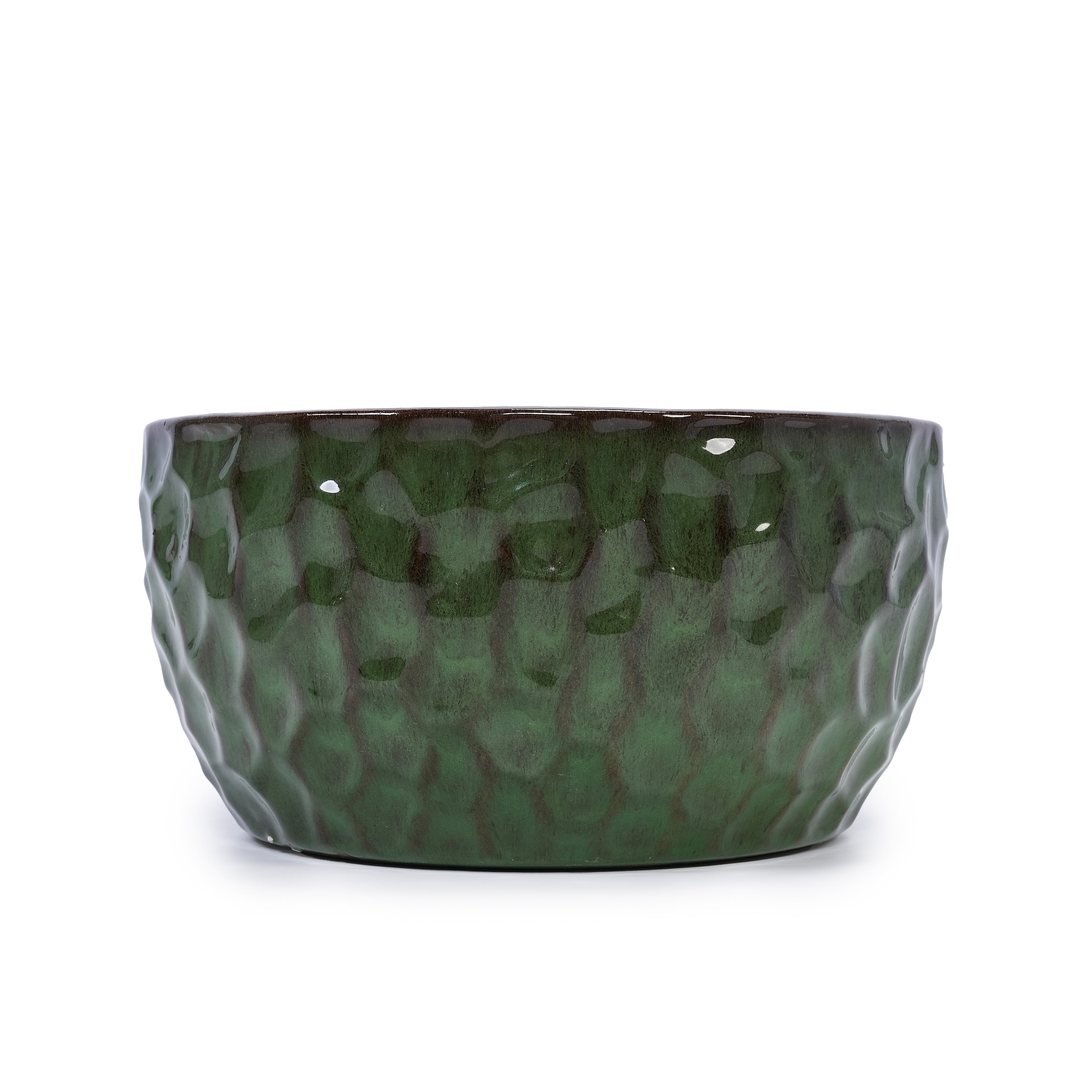 3 Pieces Ceramic Flowerpot, Modern Planter for Patio, Garden or Windowsills - Antique Green