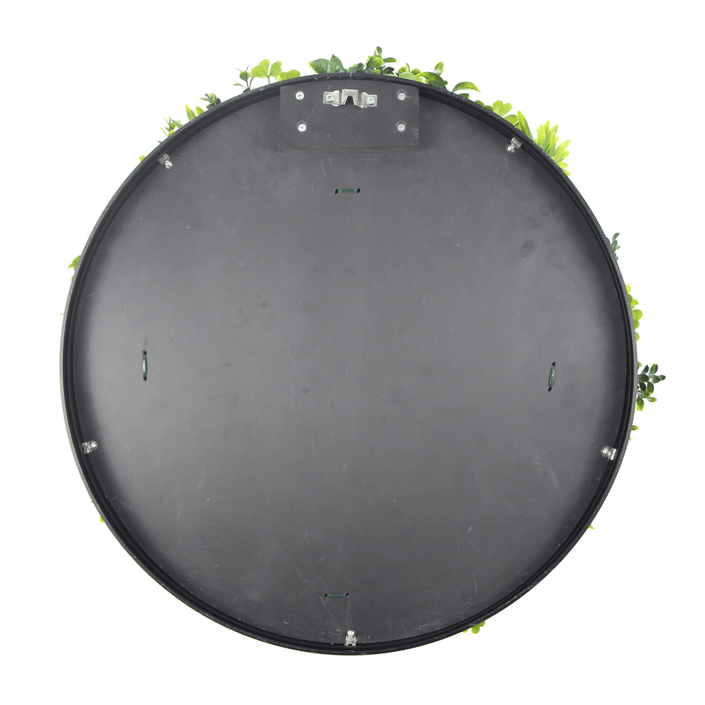 Artificial Green Wall Disc 20in – Black Frame – UV Resistant – Commercial Grade