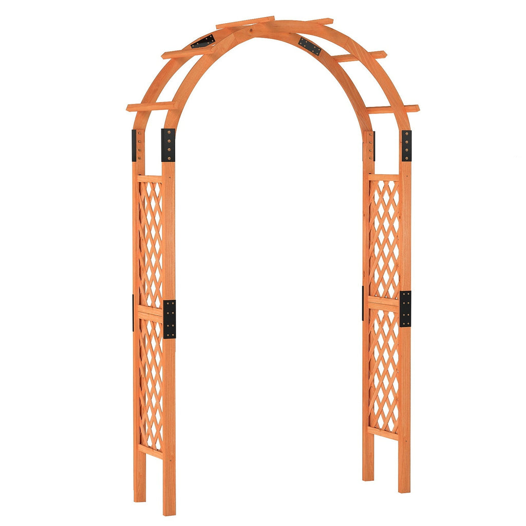 7.7 Feet Garden Arch Wooden Arbor for Climbing Plants