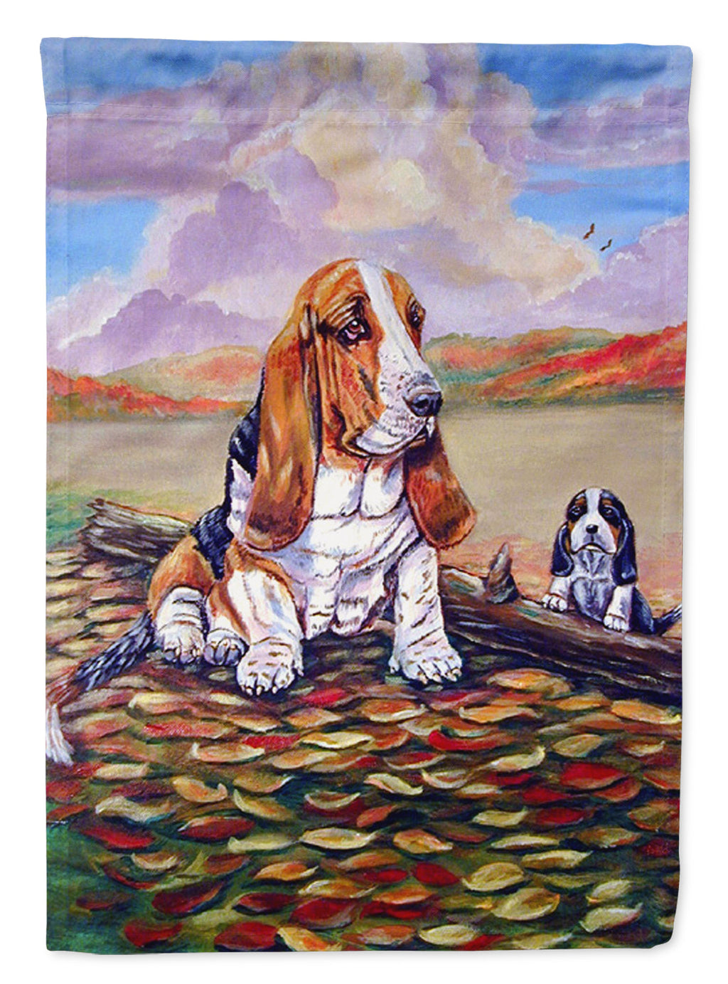 Basset Hound Little one watching Garden Flag – Decorative Outdoor Yard Flag